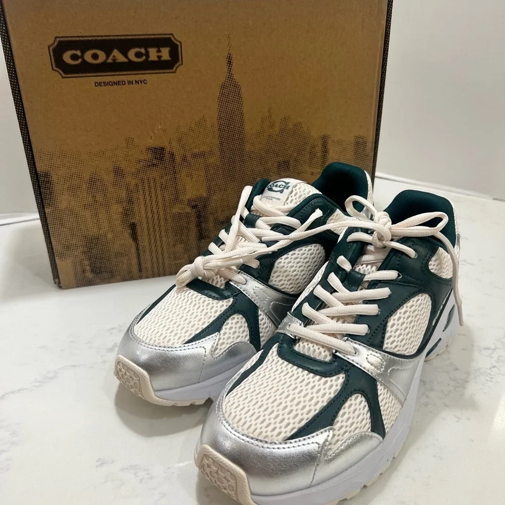 Coach Green and Silver Sneakers